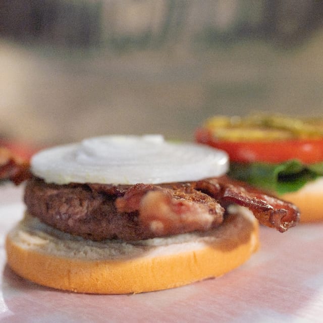 The Classic Bacon Hamburger.